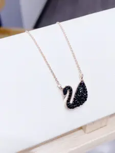 VAGHBHATT Gold-Plated Small Swan Chain With Pendant