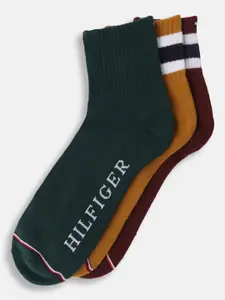 Tommy Hilfiger Men Pack Of 3 Patterned Ankle Length Socks