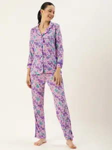 Slumber Jill Women Floral Printed Night suit