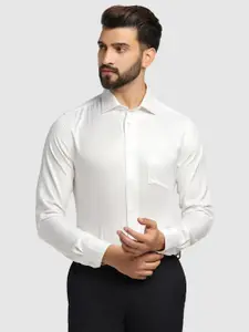 Blackberrys Men Super White Textured Formal Shirt