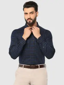 Blackberrys Straight Slim Fit Checked Pure Cotton Formal Shirt