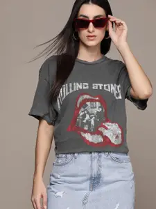 WAREHOUSE The Rolling Stones Printed Pure Cotton T-shirt