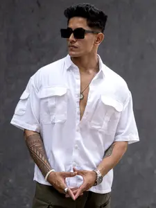 Powerlook India Slim Drop-Shoulder Sleeves Oversized Casual Shirt