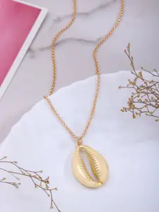 VIRAASI Gold-Plated Sea Shell Pendant Chain Necklace