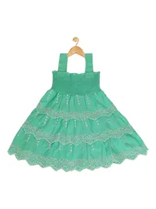 Creative Kids Infant Girls Schiffli Smocked Cotton A-Line Dress