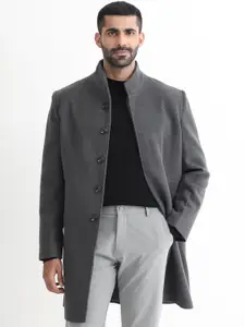 RARE RABBIT Men Dune Tailored Fit Mock Collar Open Front Jacket