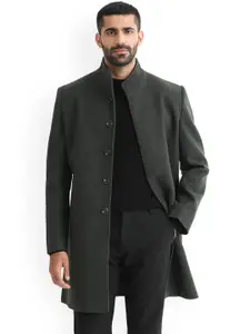 RARE RABBIT Men Dune Tailored Fit Mock Neck Longline Jacket