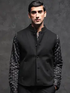 RARE RABBIT Men Thermo Tailored Fit Mandarin Jacket