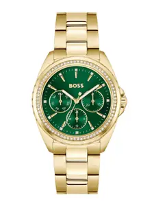 BOSS Atea Women Embellished Multifunction Scratch Resistance Analogue Watch -1502714-Green