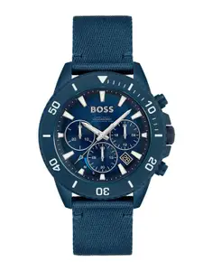 BOSS Admiral Men Scratch Resistance Analogue Chronograph Solar Powered Watch 1513919-Blue
