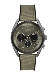 BOSS Top Men Round Dial Scratch Resistance Analogue Chronograph Watch 1514092-Green