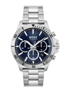 BOSS Men Brass Dial & Bracelet Style Straps Analogue Chronograph Watch 1514069
