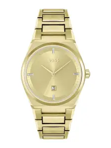 BOSS Women Brass Dial & Stainless Steel Bracelet Style Straps Analogue Watch 1502672