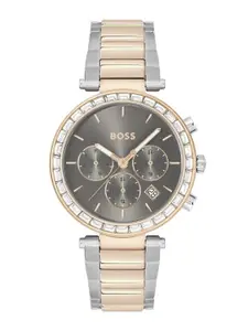 BOSS Women Brass Textured Stainless Steel Bracelet Style Straps Analogue Watch-1502690
