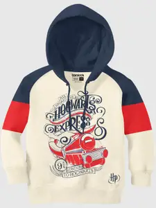 BONKIDS Boys Graphic Printed Hooded Cotton Pullover