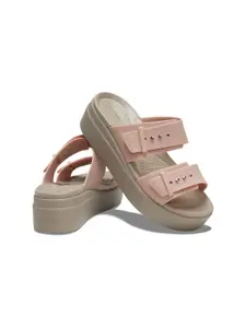 Crocs Peach-Coloured Flatform Sandals