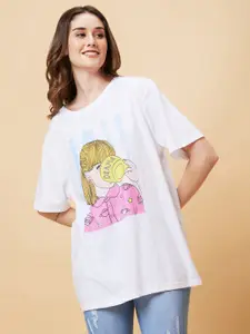 Globus Graphic Printed Drop-Shoulder Pure Cotton Oversized T-shirt