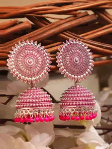 ANIKAS CREATION Gold-Plated Contemporary Jhumkas Earrings