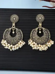 ANIKAS CREATION Gold Plated Pearls Beaded Chandbalis