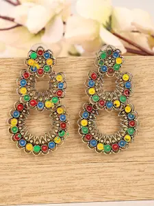 ANIKAS CREATION Gold Plated Drop Earrings