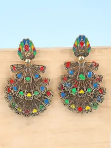 ANIKAS CREATION Gold Plated Drop Earrings