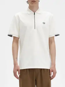 Fred Perry Cream Polo Collar Short Sleeves Regular Fit T-shirt