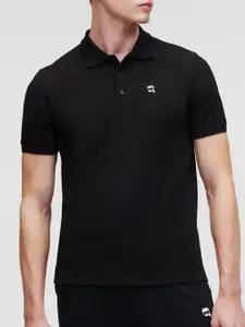Karl Lagerfeld Polo Collar Pure Cotton T-shirt