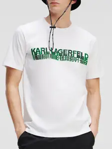 Karl Lagerfeld Typography Printed Cotton T-shirt