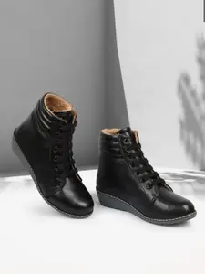 The Roadster Lifestyle Co. Women Black Mid Top Regular Boots