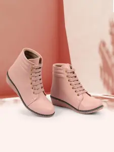 The Roadster Lifestyle Co. Women Pink Mid Top Regular Boots