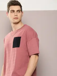 DILLINGER Men Self Design Oversized T-shirt