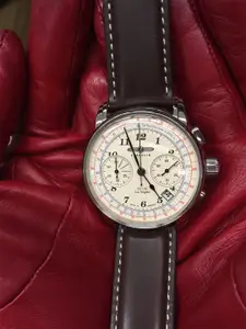 ZEPPELIN Men Patterned Dial & Leather Straps Chronograph Analogue Watch 76145