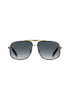 MARC JACOBS Men Black Lens & Gold-Toned Oversized Sunglasses with UV Protected Lens