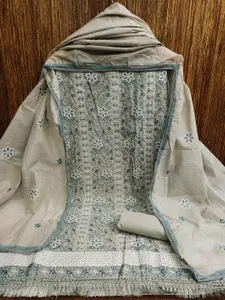 MANVAA Floral Embroidered Unstitched Dress Material