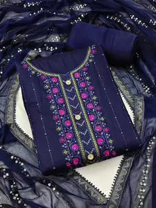 MANVAA Floral Embroidered Sequinned Detail Unstitched Dress Material