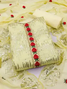 MANVAA Floral Embroidered Sequinned Detail Unstitched Dress Material