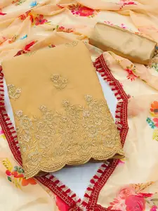 MANVAA Embroidered Silk Georgette Unstitched Dress Material