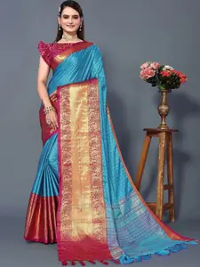 KALINI Ethnic Motif Woven Design Zari Silk Cotton Mysore Silk Saree