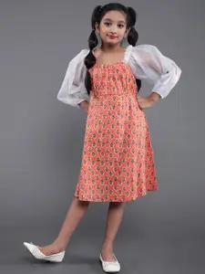 Aks Kids Girls Floral Printed A-Line Dress