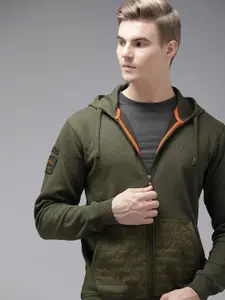 Wildcraft Solid Front Open Hooded Sweatshirt