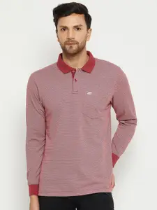 NEVA Self Design Polo Collar Long Sleeves T-shirt