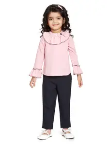 Peppermint Girls Ruffles Top With Trousers