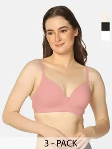 Curvy Love Plus Size Pack Of 3 Medium Coverage T-shirt Bras With All Day Comfort