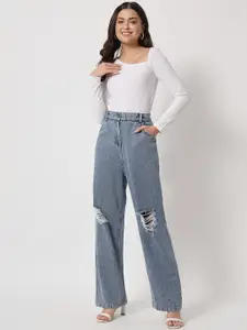 Chemistry Women Flared High-Rise Highly Distressed Non Stretchable Jeans