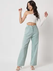 Chemistry Women High-Rise Low Distress Straight Fit Pure Cotton Jeans