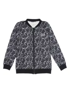 CAVIO Boys Geometric Lightweight Bomber Jacket with T-shirt