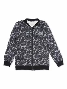 CAVIO Boys Geometric Lightweight Bomber Jacket with T-shirt