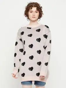 KASMA Quirky Printed Woollen Pullover