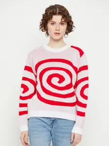 KASMA Abstract Printed Woollen Pullover Sweater