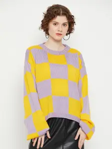 KASMA Checked Wool Pullover Sweater